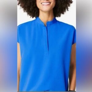 Figs royal blue Rafaela top. Lightly worn. No stains/rips/holes